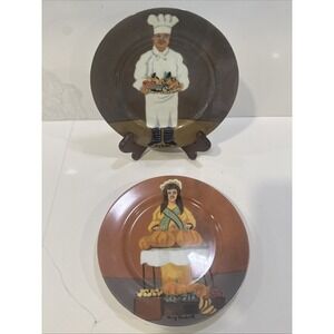 Guy Buffet Collection  Porcelain 8" Salad Dessert Plates Set  2
